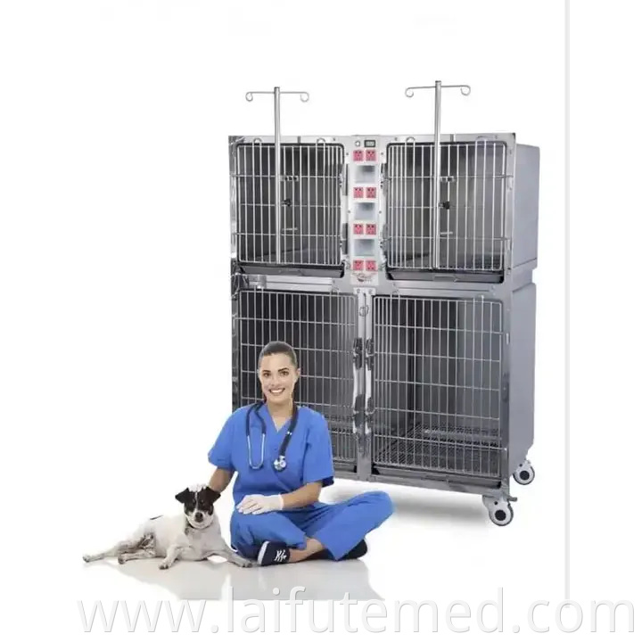Animal Care Pet ICU Cage for Vet Clinic Hospital Inpatient Oxygen Cabin Cat Dog Stainless Steel House